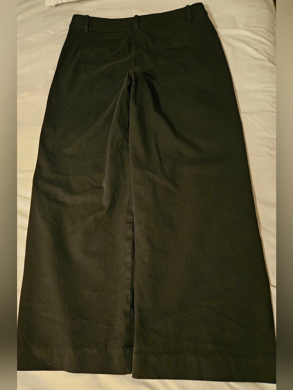Crew Factory Remy Wide Leg Cropped Pant Black High Rise Stretch Trouser 8
